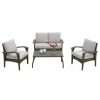 Outdoor Lounge Furniture * | Gdfstudio Gdf Studio Voyage Outdoor 4Piece Sofa Set, Gray