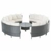 Outdoor Lounge Furniture * | Gdfstudio Gdf Studio Alacati 8-Seat Wicker Sectional, Gray/White