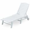 Outdoor Chairs * | Polywood Nautical Chaise With Wheels, White