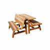 Outdoor Dining Furniture * | Wood Country Convertible Table And Bench Set, Cedar Tone