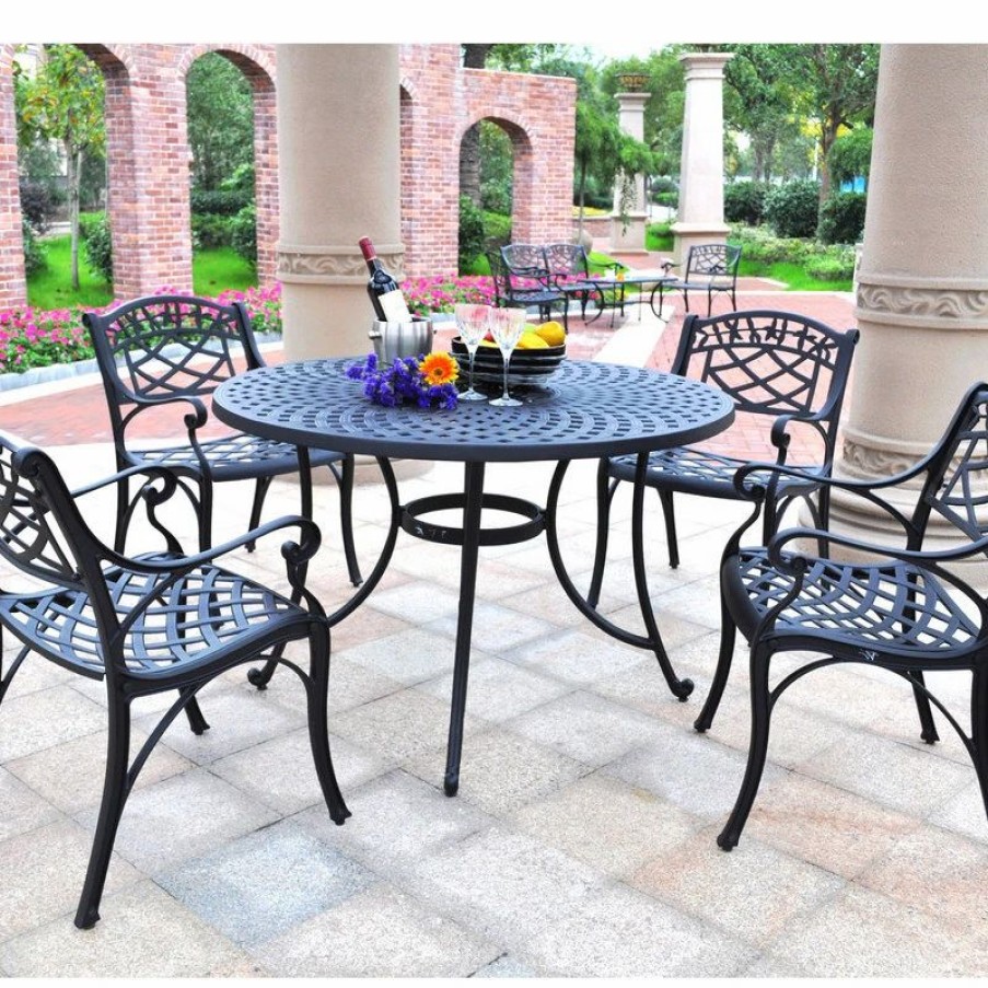 Outdoor Dining Furniture * | Crosley Sedona 46 5-Piece Cast Aluminum Outdoor Dining Set