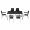 Outdoor Dining Furniture * | Mangohome Outdoor Aluminum Resin 7-Piece Square Dining Table And Chairs Set