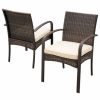 Outdoor Chairs * | Gdfstudio Gdf Studio Carmela Outdoor Multibrown Pe Wicker Dining Chairs, Set Of 2