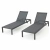 Outdoor Chairs * | Gdfstudio Gdf Studio Crested Bay Outdoor Gray Aluminum Chaise Lounge, Grey/Dark Grey, Set