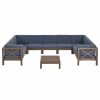 Outdoor Lounge Furniture * | Gdfstudio Isabella Outdoor 9 Seater Acacia Wood Sectional Sofa Set, Dark Gray