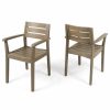 Outdoor Chairs * | Gdfstudio Gdf Studio Stamford Outdoor Acacia Wood Dining Chairs, Set Of 2, Gray Finish