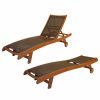 Outdoor Chairs * | Outdoor Interiors 2 Person Eucalyptus Lounge Chaise Set