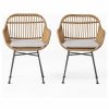 Outdoor Chairs * | Gdfstudio Rodney Outdoor Woven Faux Rattan Chairs With Cushions, Set Of 2, Light Brown, Be