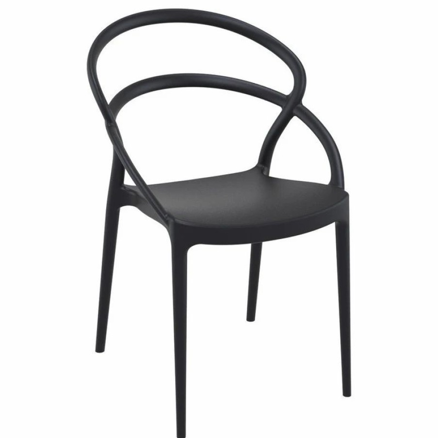 Outdoor Chairs * | Compamia Pia Set Of 2 Dining Chair, Black