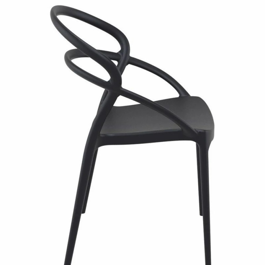 Outdoor Chairs * | Compamia Pia Set Of 2 Dining Chair, Black