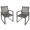 Outdoor Chairs * | Gdfstudio Aubrey Outdoor Mesh Dining Chair, Set Of 2, Gray