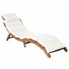 Outdoor Chairs * | Vida Xl International B.V. Vidaxl Solid Acacia Wood Sun Lounger With Cushion Cream Garden Sofa Chair Seat