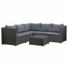 Outdoor Lounge Furniture * | Belleze Vaira 6-Piece Outdoor Conversation Set, Sectional Sofa With Table, Gray