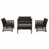 Outdoor Lounge Furniture * | Westintrends 4-Piece Outdoor Patio Conversation Set, Coffee/Gray