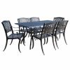 Outdoor Dining Furniture * | Gdfstudio Gdf Studio Marietta Outdoor 7-Piece Cast Aluminum Black Sand Dining Set