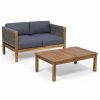 Outdoor Lounge Furniture * | Gdfstudio Theresa Outdoor Modern Loveseat Set