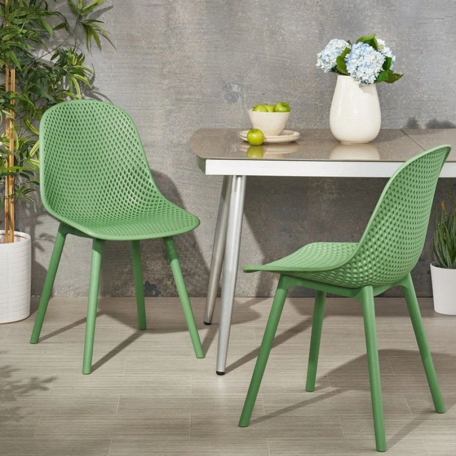 Outdoor Chairs * | Gdfstudio Posey Outdoor Dining Chair, Green