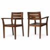 Outdoor Chairs * | Gdfstudio Gdf Studio Stamford Outdoor Acacia Wood Dining Chairs, Set Of 2, Dark Brown