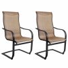 Outdoor Chairs * | Patio Master Master Patio Bellevue Metal Spring Dining Patio Chair, Brown, Pack Of 2