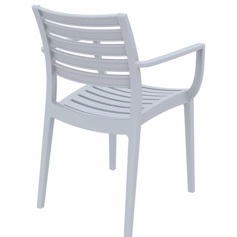 Outdoor Chairs * | Compamia Artemis Outdoor Dining Armchairs Set Of 2, Silver-Gray