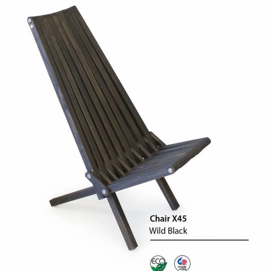 Outdoor Lounge Furniture * | Glodea, Products Of Unique Designs Glodea Foldable Outdoor Lounge Chair X45, Black, Modern