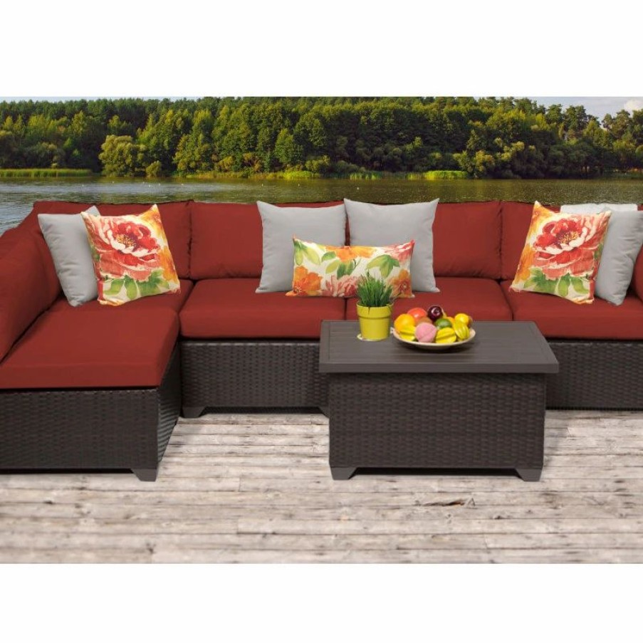 Outdoor Lounge Furniture * | Tkclassics Belle 6 Piece Outdoor Wicker Patio Furniture Set 06A