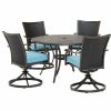 Outdoor Dining Furniture * | Hanover Traditions 5-Piece Dining Set, Blue, Cast-Top Table