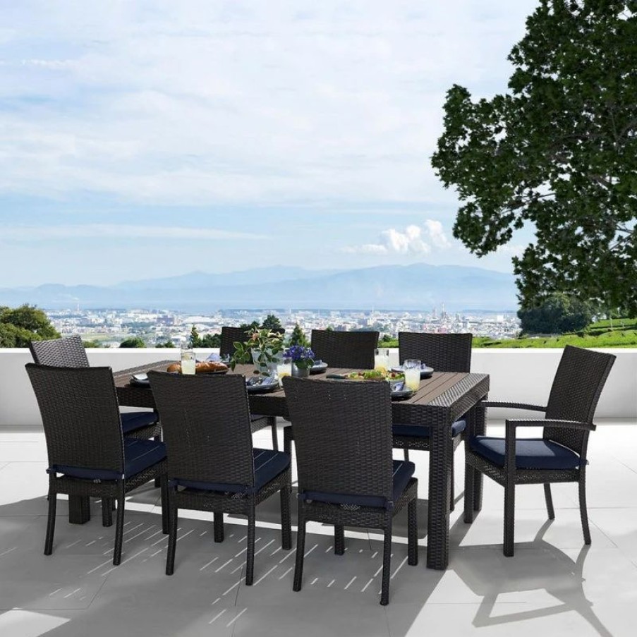 Outdoor Dining Furniture * | Rst Brands Deco 9 Piece Dining Set, Blue