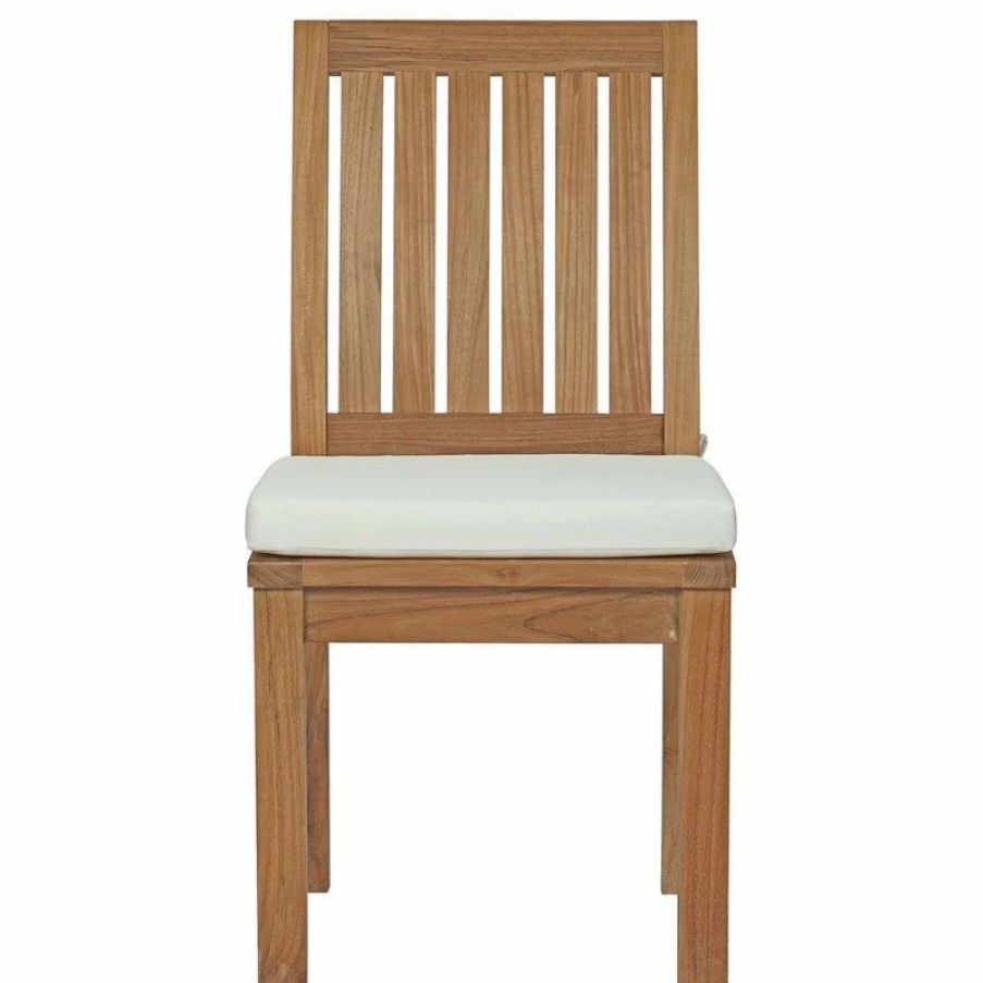 Outdoor Chairs * | Lexmod Marina Outdoor Premium Grade A Teak Wood Dining Chair, Natural White