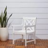 Outdoor Chairs * | Vifah Bradley Eco-Friendly Outdoor White Wood Garden Arm Chair