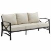 Outdoor Lounge Furniture * | Crosley Kaplan Outdoor Metal Sofa Oatmeal/Oil Rubbed Bronze