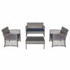 Outdoor Lounge Furniture * | Westintrends 4-Piece Outdoor Patio Conversation Set, Navy