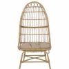 Outdoor Lounge Furniture * | Gdfstudio Cortina Outdoor Wicker Basket Chair With Cushion, Beige/Light Brown