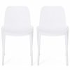 Outdoor Chairs * | Gdfstudio Tafton Outdoor Stacking Dining Chair, Set Of 2, White