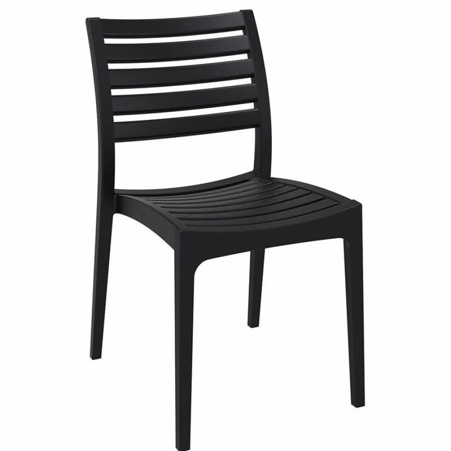 Outdoor Chairs * | Compamia Ares Outdoor Dining Chairs, Set Of 2, Black