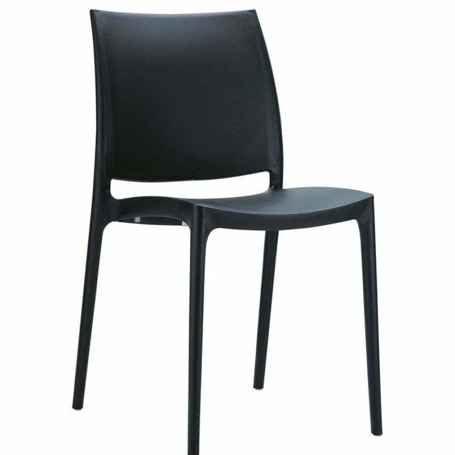 Outdoor Chairs * | Compamia Maya Dining Chair, Black, Set Of 2