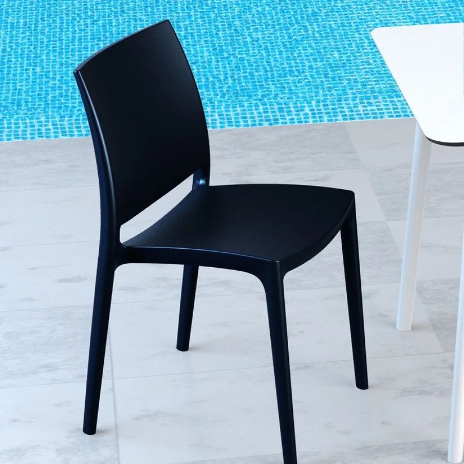 Outdoor Chairs * | Compamia Maya Dining Chair, Black, Set Of 2