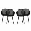 Outdoor Chairs * | Gdfstudio Lotus Outdoor Dining Chair, Set Of 4, Black