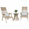 Outdoor Lounge Furniture * | Outdoor Interiors 3-Piece Teak Bohemian Basket Lounger Set With Matching Accent Table