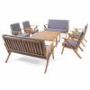 Outdoor Lounge Furniture * | Gdfstudio Heath Outdoor 8-Seater Acacia Wood Chat Set With Coffee Table