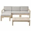 Outdoor Lounge Furniture * | Gdfstudio Isabella Ana Outdoor 3-Seater Acacia Wood Sofa With Cushions, Gray