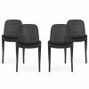 Outdoor Chairs * | Gdfstudio Tafton Outdoor Stacking Dining Chair, Set Of 4, Black