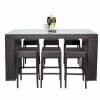 Outdoor Dining Furniture * | Tkclassics Barbados Bar Table Set With Barstools 7 Piece Outdoor Wicker Patio Furniture, Ba