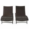 Outdoor Chairs * | Gdfstudio Gdf Studio Eliana Outdoor Brown Wicker Chaise Lounge Chair, Set Of 2