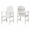 Outdoor Chairs * | Gdfstudio Easter Outdoor Acacia Wood Adirondack Dining Chairs, Set Of 2, White