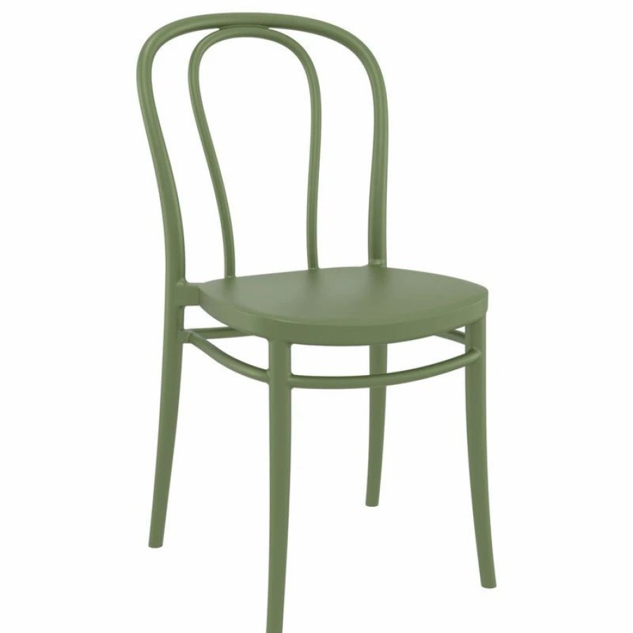 Outdoor Chairs * | Compamia Victor Resin Outdoor Chair Olive Green, Set Of 2