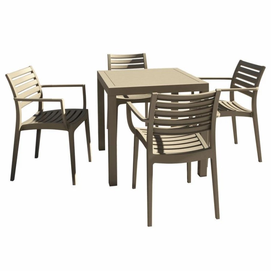 Outdoor Dining Furniture * | Compamia Artemis 5-Piece Outdoor Dining Set, Taupe