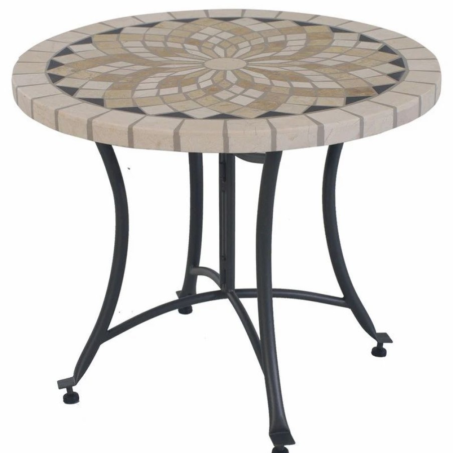 Outdoor Lounge Furniture * | Outdoor Interiors 24 Spanish Marble Accent Table