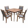 Outdoor Dining Furniture * | Outdoor Interiors 5-Piece Eucalyptus Dining Set With Wicker Stacking Chairs