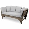 Outdoor Chairs * | Gdfstudio Gdf Studio Othello Outdoor Acacia Wood Daybed With Cushions, Gray/Light Gray